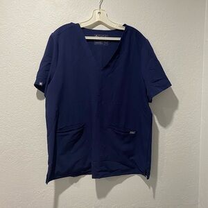 Figs Technical Collection Men's Lima Short Sleeve Scrub Navy Blue XXL 2XL